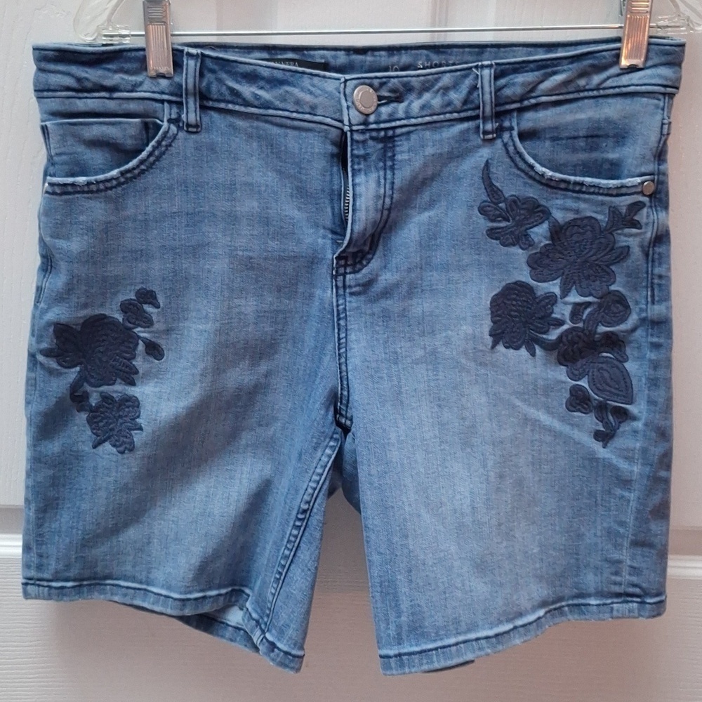 Womens Simply Vera Wang blue stretch denim shorts size 10